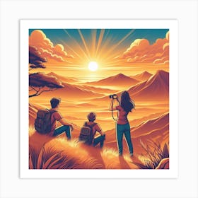 Sunset With Friends Art Print