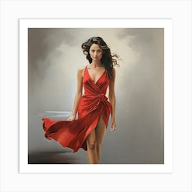 Woman In Red Dress Art Print 1 Art Print