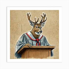 Deer At The Pulpit Art Print