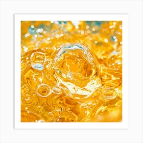 Close Up Of Yellow Liquid Art Print