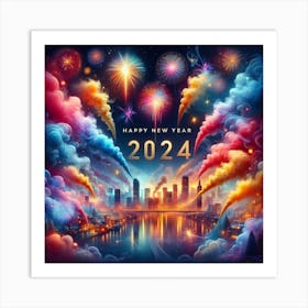 Happy New Year 2024 6 Art Print
