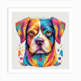 Colorful Dog Painting Art Print