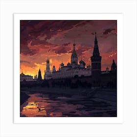 Sunset In Moscow 1 Art Print