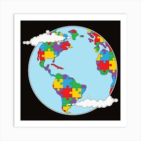 Autism Puzzle World Art Print