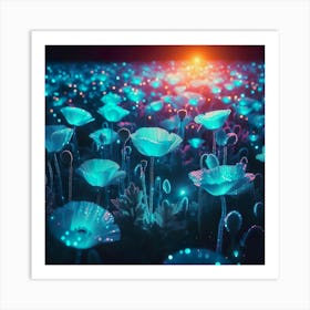 Glow In The Dark Poppy Field Art Print