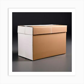 Mock Up Blank Box Parcel Cardboard Customizable Template Unprinted Clean Simple Minimalis (9) Art Print