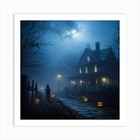 Haunting Halloween Greetings On A Misty Night (1) 2 Art Print