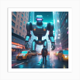 Robot In The City 58 Art Print