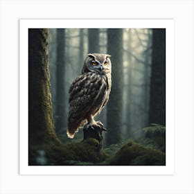 Owl In The Forest 57 Art Print