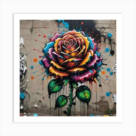 Graffiti Rose 1 Art Print