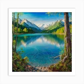 Lake In The Mountains 3 Art Print