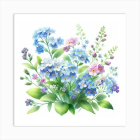 Flowers of Forget-me-not Art Print