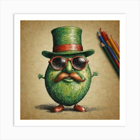 Avocado In A Top Hat Art Print