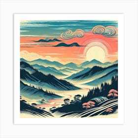 Illustration landscape 3 Art Print