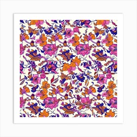 Tulip Tide London Fabrics Floral Pattern 7 Art Print