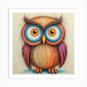 Colorful Owl 2 Art Print