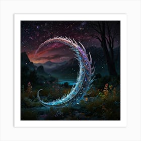 Moon shaped creature Art Print