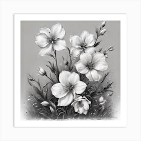 White Flowers Art Print