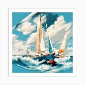 Yacht race Art Print