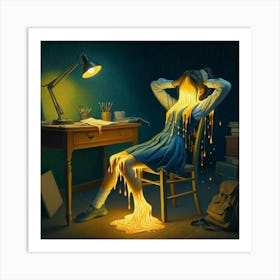 Girl In A Chair Art Print