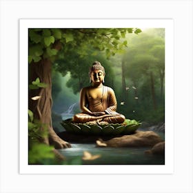 Buddha In The Forest 1 Art Print