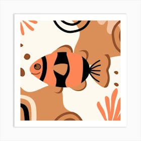 water Cartoon Fish Art Print