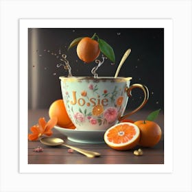 Oranges In A Cup Art Print