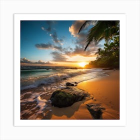 Sunset On The Beach 1 Art Print