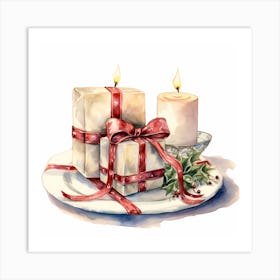 Christmas Presents On A Plate Art Print