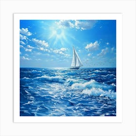 Sailboat In The Sea Art Print