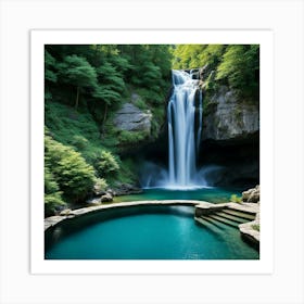 Waterfall In The Forest 22 Art Print