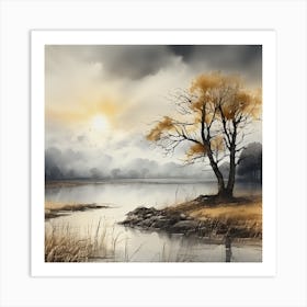 Sunset By The Lake 2 Art Print