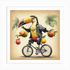 Toucan On A Bike 2 Art Print