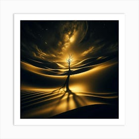 Tree In The Desert 12 Art Print