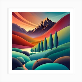 Landscape Painting  Print Art Print