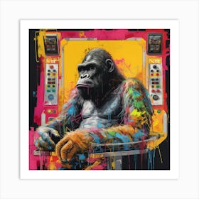 Gorilla In A Machine 1 Art Print