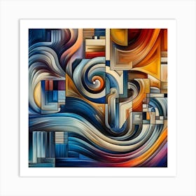 A mixture of modern abstract art, plastic art, surreal art, oil painting abstract painting art deco architecture 17 Art Print