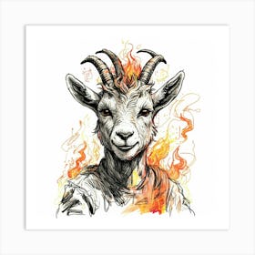 Goat On Fire 21 Art Print