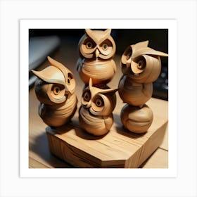 Four Owls Art Print