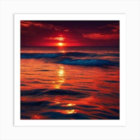 Sunset In The Ocean 24 Art Print