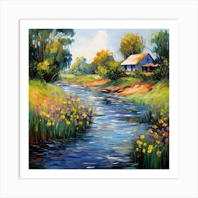 Impressionist Allegro: Symphony of Riverside Tones Art Print