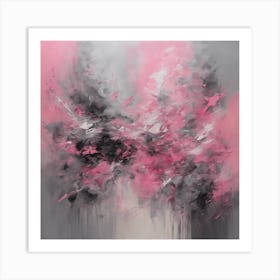 Pink and Grey splash art Art Print