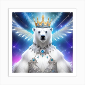 Polar Bear With Crown 2 Art Print