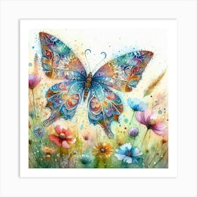 Watercolor Butterfly Art 2 Art Print