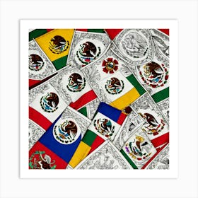 Flags Of Mexico 2 Art Print