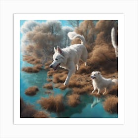 418858 A Clear Picture Of A Dog With Thick White Fur He R Xl 1024 V1 0 Art Print