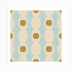 Retro Mod Geo Chain - Baby Blue - Mid Century Modern Art Print