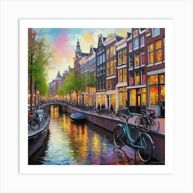 Amsterdam S Bustling Streets Alive With Colorful Impure art print 3 Art Print