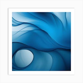 Abstract Blue Wave 3 Art Print