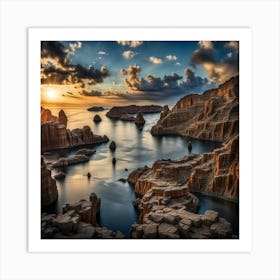 Sunset At The Cliffs Art Print